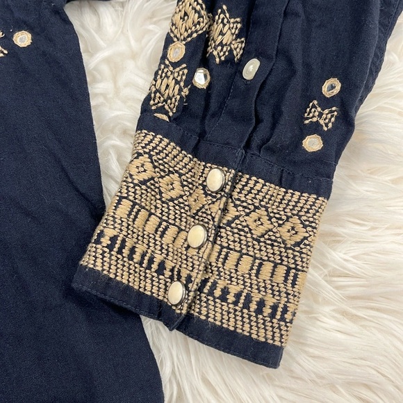 Denim & Supply Ralph Lauren Cowboy Western Embellished Navy Shirt - Picture 7 of 15